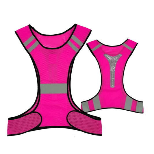 Sports Reflective Vest Night Running Outdoor Reflective Clothing Traffic Safety Reflective Vest,Style: With Led(Pink) - In Car by buy2fix | Online Shopping UK | buy2fix