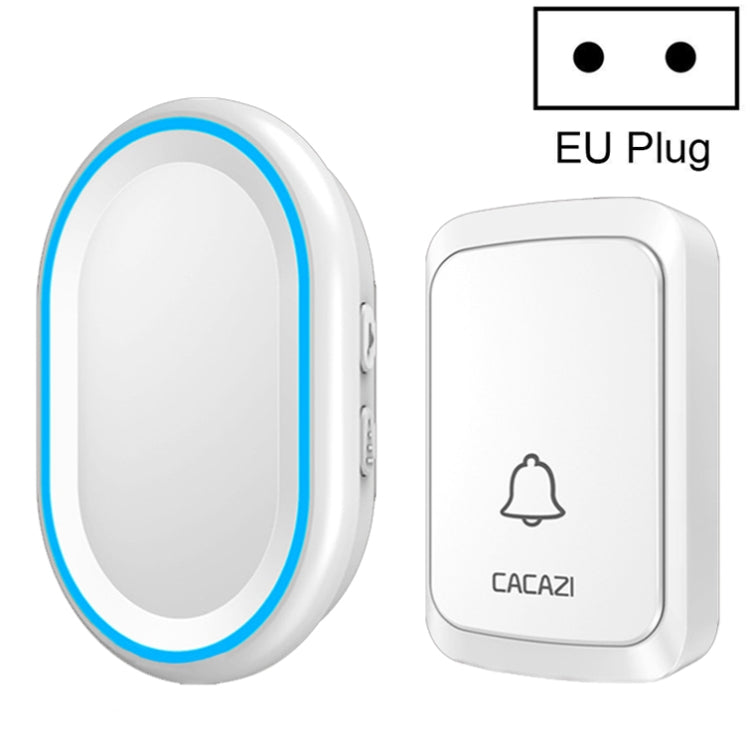 CACAZI A80 1 For 1 Wireless Music Doorbell without Battery, Plug:EU Plug(White) - Security by CACAZI | Online Shopping UK | buy2fix