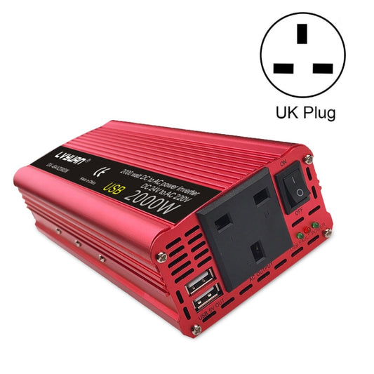 LVYUAN Car Inverter Dual USB Power Converter, Specification: 12V to 220V 2000W UK Plug - In Car by LVYUAN | Online Shopping UK | buy2fix
