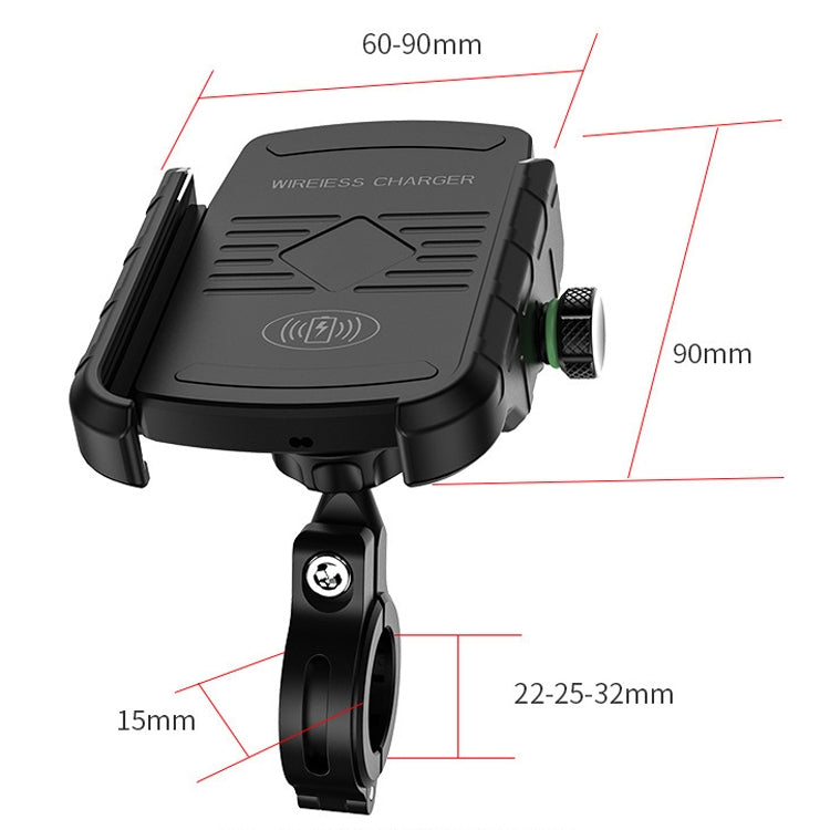 M9 Motorcycle Wireless Charging Mobile Phone Bracket 15W Fast Charging Mobile Phone Navigation Bracket(Red) - In Car by buy2fix | Online Shopping UK | buy2fix