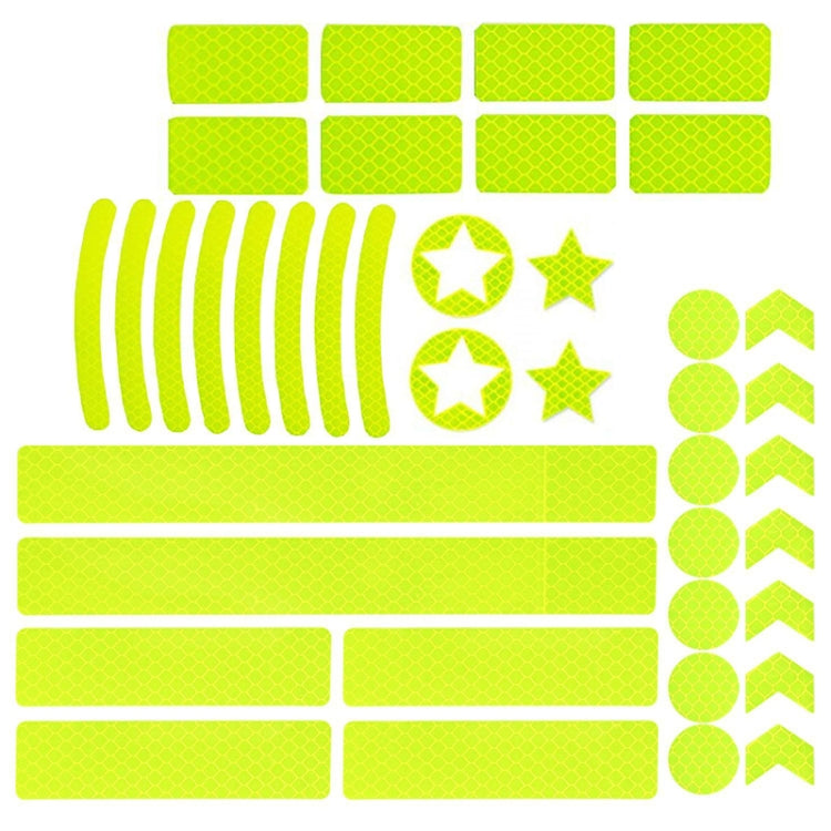 2 Sets Motorcycle Bicycle Lahua Reflective Sticker Children Balance Scooter Luminous Reflective Decorative Sticker(Five-angle Star Fluorescent Yellow) - Decorative Accessories by buy2fix | Online Shopping UK | buy2fix