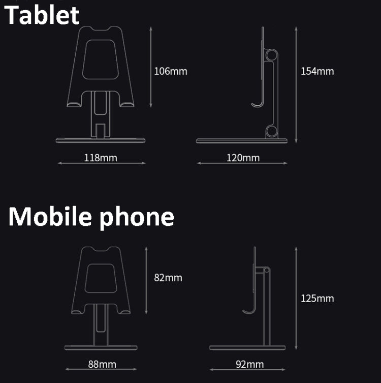 Boneruy P10 Aluminum Alloy Mobile Phone Tablet PC Stand,Style: Tablet Grey - Desktop Holder by BONERUY | Online Shopping UK | buy2fix