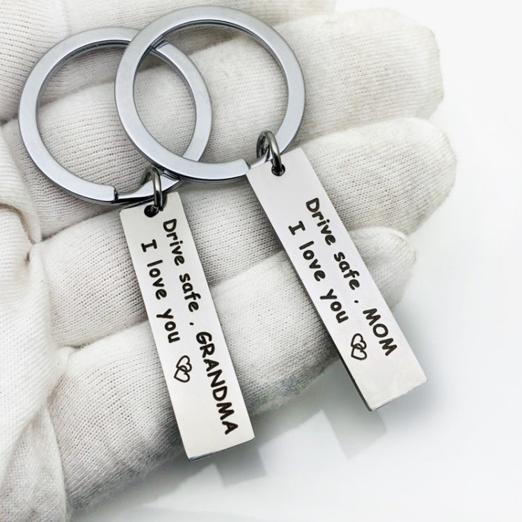 10 PCS C1010 Drive Safe Stainless Steel Tag Keychain 10x40mm(Mom) - In Car by buy2fix | Online Shopping UK | buy2fix