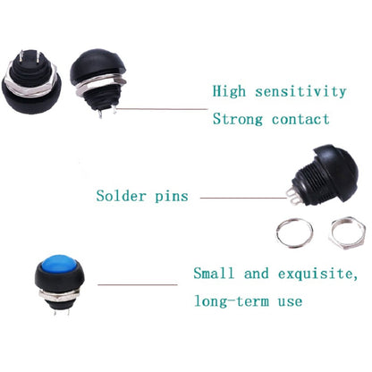 10 PCS Small Waterproof Self-Reset Button Switch(Green) - Consumer Electronics by buy2fix | Online Shopping UK | buy2fix
