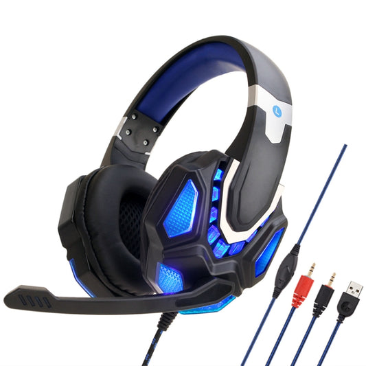 Soyto G10 Gaming Computer Headset For PC (Black Blue) - Multimedia Headset by Soyto | Online Shopping UK | buy2fix