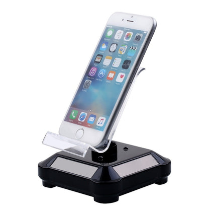 Solar Turntable Mobile Phone Stand Display Stand With Coloful Light(Black) - Desktop Holder by buy2fix | Online Shopping UK | buy2fix