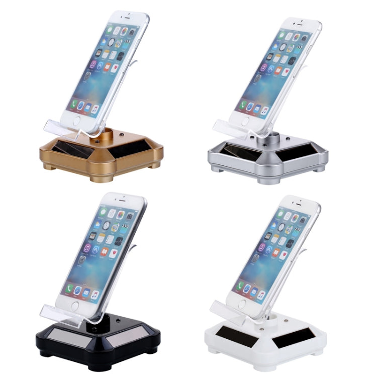 Solar Turntable Mobile Phone Stand Display Stand With Coloful Light(Gold) - Desktop Holder by buy2fix | Online Shopping UK | buy2fix