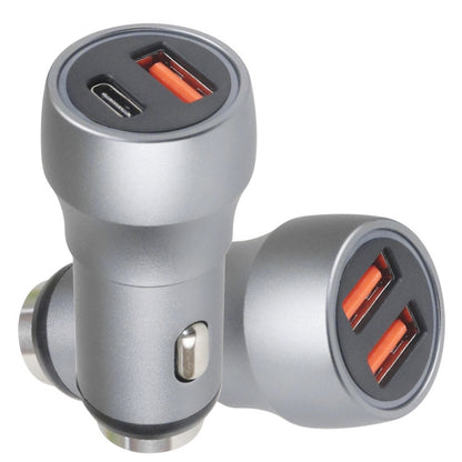 Aluminum Alloy Cigarette Lighter Applicable Car Charger, Model: Gray QCPD - In Car by buy2fix | Online Shopping UK | buy2fix