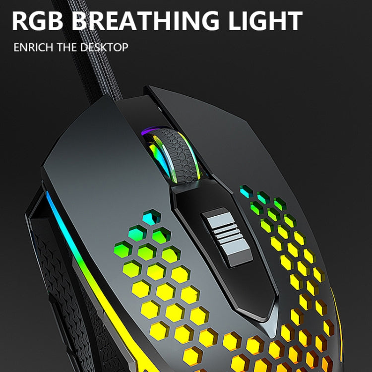 LEAVEN S50 6Keys Macro Definition Programmable RGB Lighted Gaming Wired Mouse, Cable Length: 1.5m(Blue) - Wired Mice by LEAVEN | Online Shopping UK | buy2fix