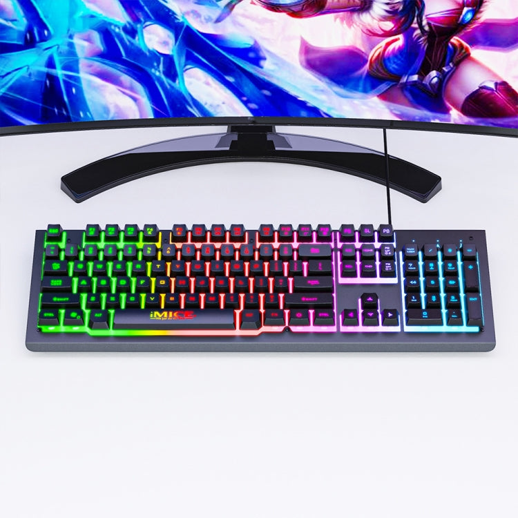 IMICE AK-900 104 Keys Metal Backlit Gaming Wired Suspended Illuminated Keyboard, Cable Length: 1.5m(Black) - Wired Keyboard by IMICE | Online Shopping UK | buy2fix