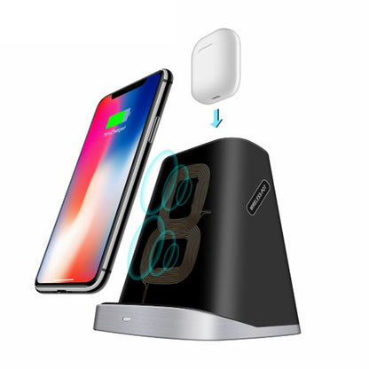 P8A 2 In 1 Wireless Charger For iPhone/QI Phone &AirPods - Apple Accessories by buy2fix | Online Shopping UK | buy2fix