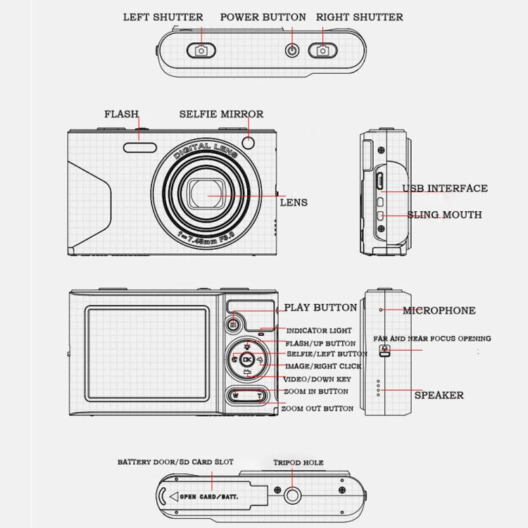 C8 4K  2.7-inch LCD Screen HD Digital Camera Retro Camera,Version: 30W Standard Version  White - Consumer Electronics by buy2fix | Online Shopping UK | buy2fix