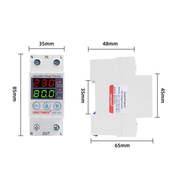 SINOTIMER SVP-916 Adjustable Self-resetting Over-voltage Under-voltage Protector, Current: 80A - Consumer Electronics by SINOTIMER | Online Shopping UK | buy2fix