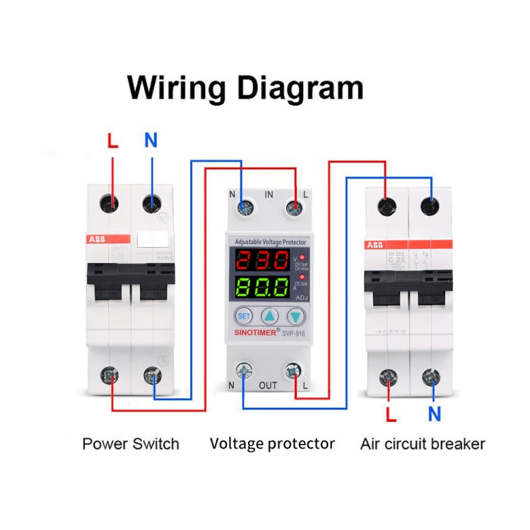 SINOTIMER SVP-916 Adjustable Self-resetting Over-voltage Under-voltage Protector, Current: 80A - Consumer Electronics by SINOTIMER | Online Shopping UK | buy2fix