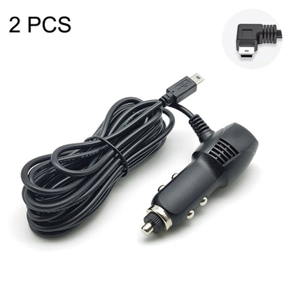 2 PCS Car Charger Fast Charging Driving Recorder Supply Line, Style: 1.5A+2.4A(Mini Left Bend) - In Car by buy2fix | Online Shopping UK | buy2fix