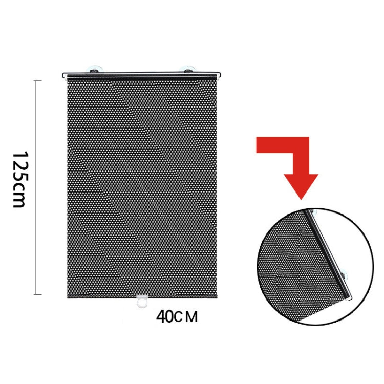 2 PCS Suction Cup Car Shade Curtain Window Telescopic Roller Blind, Size: 40x125cm Black Mesh - In Car by buy2fix | Online Shopping UK | buy2fix