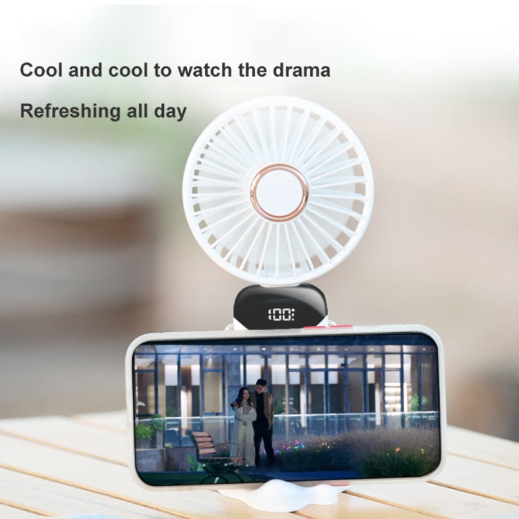 USB Handheld Digital Display Folding Aromatherapy Fan, Battery Capacity: 4000mAh(N15 White) - Consumer Electronics by buy2fix | Online Shopping UK | buy2fix