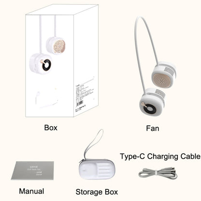 Mini USB Hanging Neck Fan Folding Leafless Turbine Fan(White) - Consumer Electronics by buy2fix | Online Shopping UK | buy2fix
