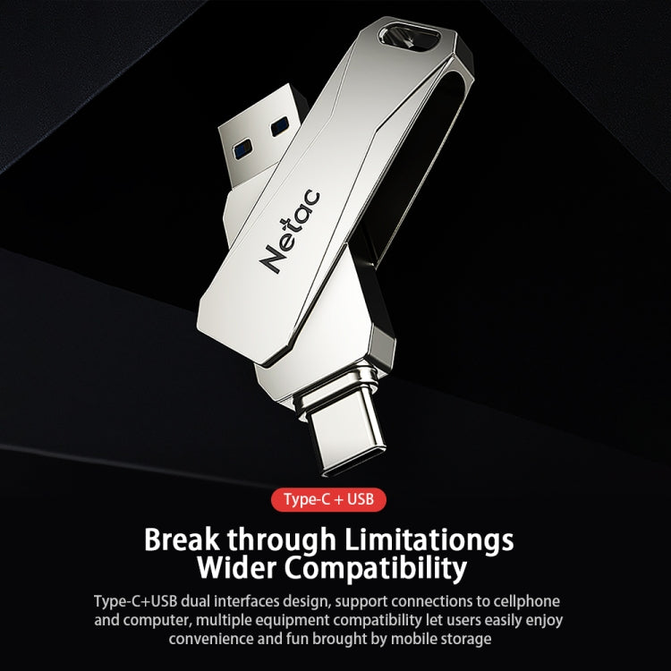 Netac U782C Type-C Dual Interface High-Speed Metal Computer USB Flash Drive, Capacity: 32GB - USB Flash Drives by Netac | Online Shopping UK | buy2fix