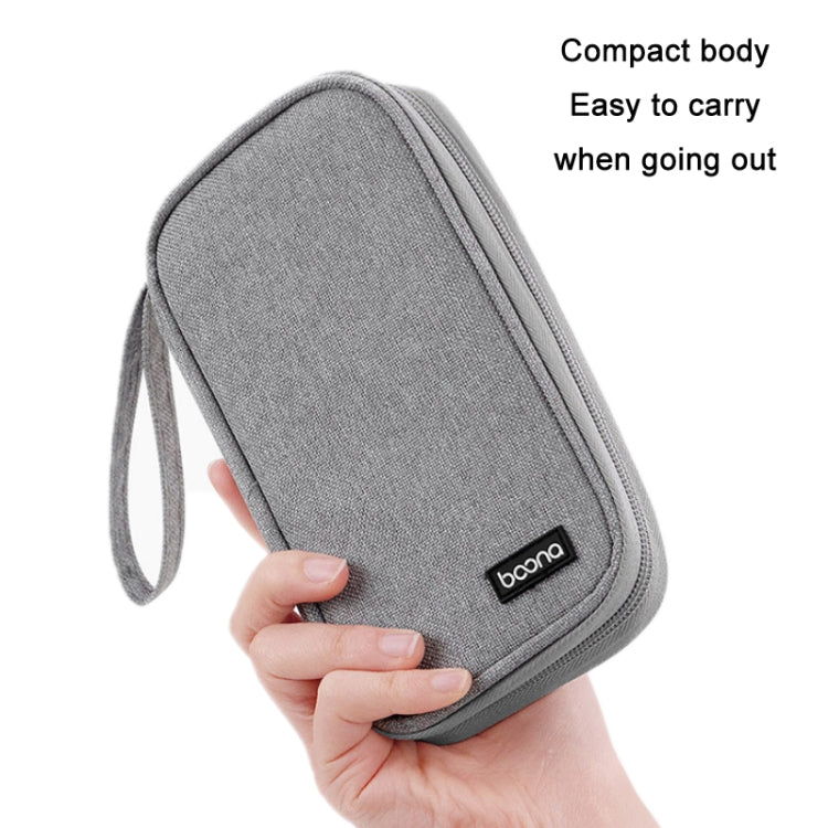 Baona BN-C004 Mini U Disk Headphone Data Cable Storage Bag, Color: Single Layer (Gray) - Hard Drive Bags & Cases by Baona | Online Shopping UK | buy2fix