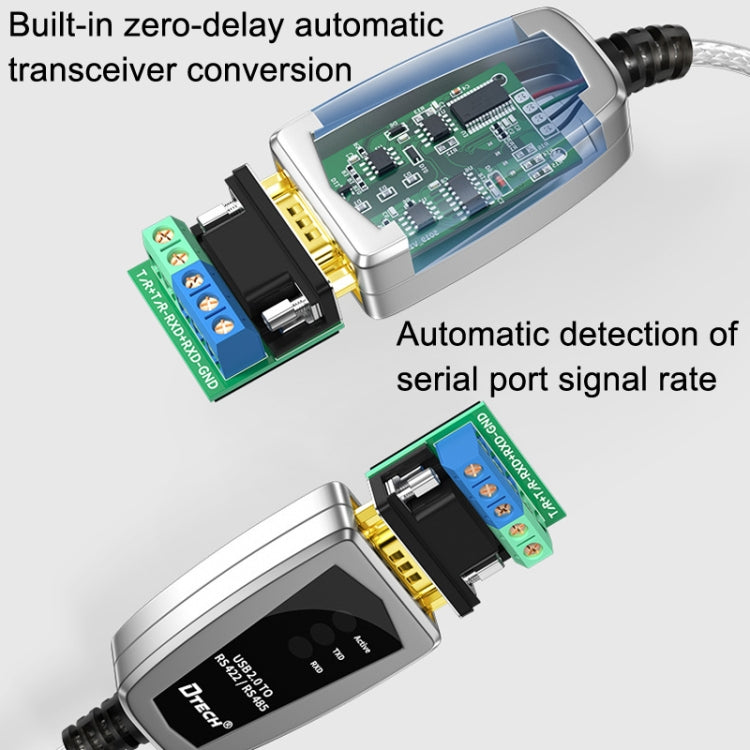 DTECH DT-5019 USB To RS485/422 Industrial Converter Serial Line Communication Adapter(1.2m) - RS485 / RS232 Series by DTECH | Online Shopping UK | buy2fix