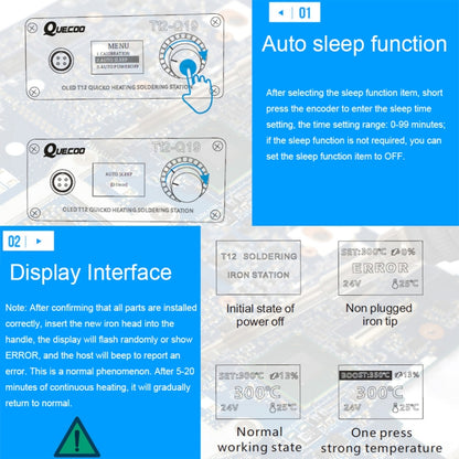 QUECOO 1.3 Inch Display Soldering Station with Handle, Set: EU Plug (Q19+P9) - Home & Garden by QUECOO | Online Shopping UK | buy2fix
