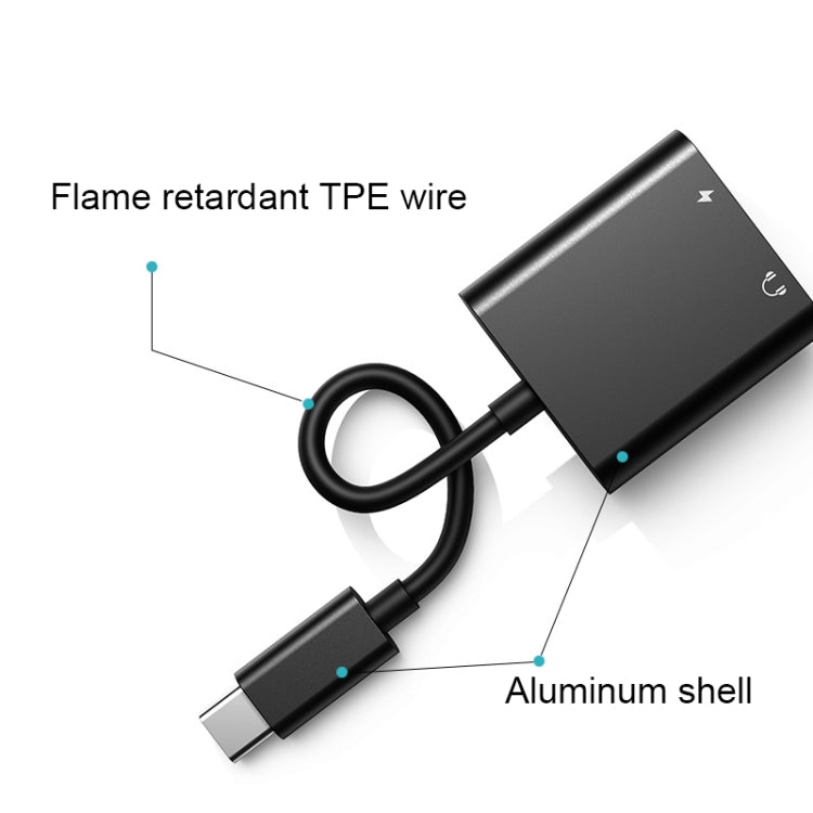 2 In 1 Type-C/USB-C PD 60W Digital Audio Adapter, Spec: 2-Type-C (Black) - Type-C Adapter by buy2fix | Online Shopping UK | buy2fix