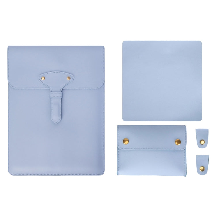 S177 3 In 1 Leather Waterproof Laptop Liner Bags, Size: 13 inches(Baby Blue) - 13.3 inch by buy2fix | Online Shopping UK | buy2fix