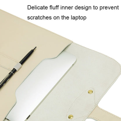 S177 3 In 1 Leather Waterproof Laptop Liner Bags, Size: 13 inches(Apricot) - 13.3 inch by buy2fix | Online Shopping UK | buy2fix