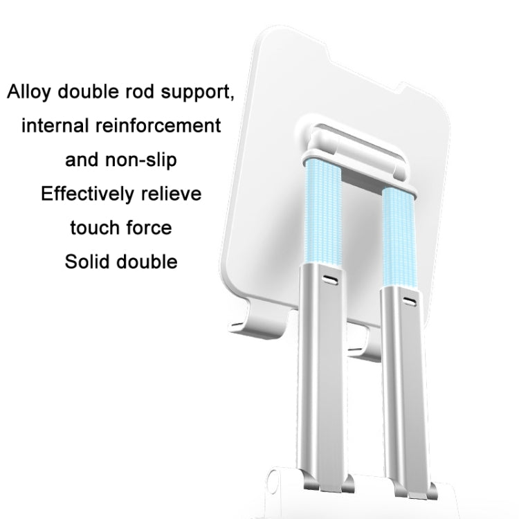 Tablet Mobile Phone Desktop Double Pole Lifting Folding Bracket, Color: White (Large) - Desktop Holder by buy2fix | Online Shopping UK | buy2fix