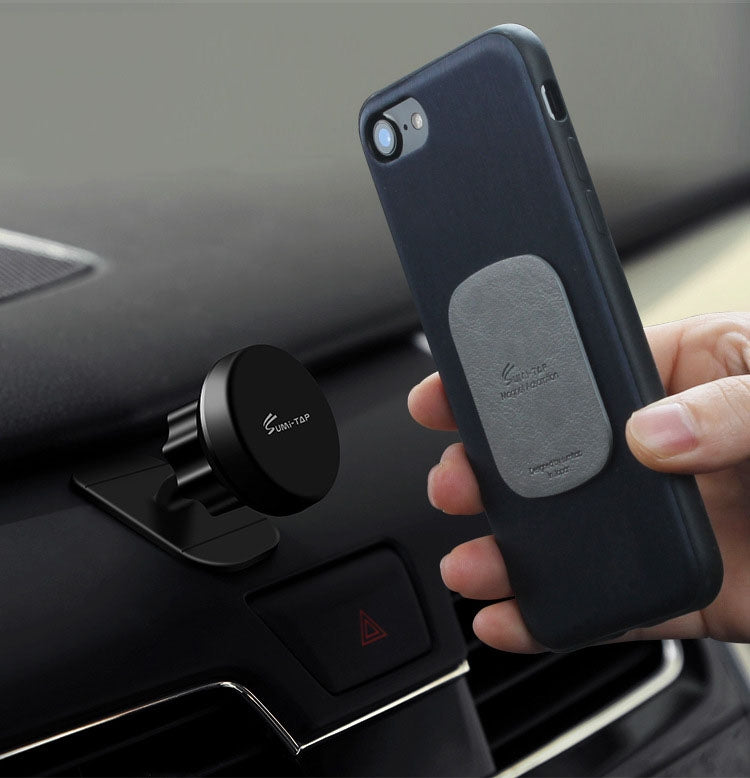 SUMITAP STHP-C40 Leather Square Magnetic Sheet Magnetic Car Phone Holder Accessories(Gray) - Hand-Sticking Bracket by SUMITAP | Online Shopping UK | buy2fix