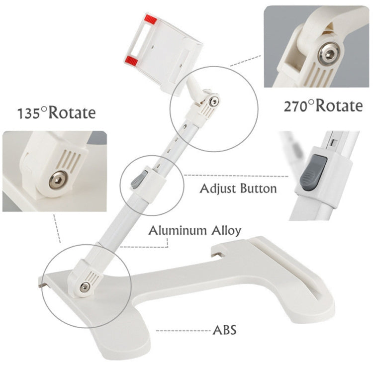 Mobile Phone Stand Bed Desktop Lap Tablet Stand Bedside Support Stand(White) - Lazy Bracket by buy2fix | Online Shopping UK | buy2fix