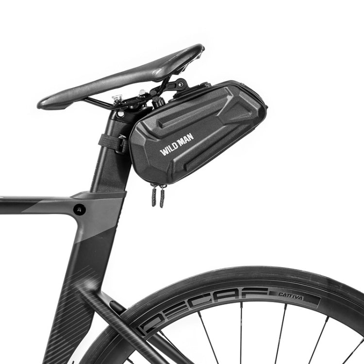 WILD MAN XT7 1.2L Mountain Bike EVA Hard Shell Waterproof Wear-resistant Tail Bag(Twill Style) - Bicycle Bags by WILD MAN | Online Shopping UK | buy2fix