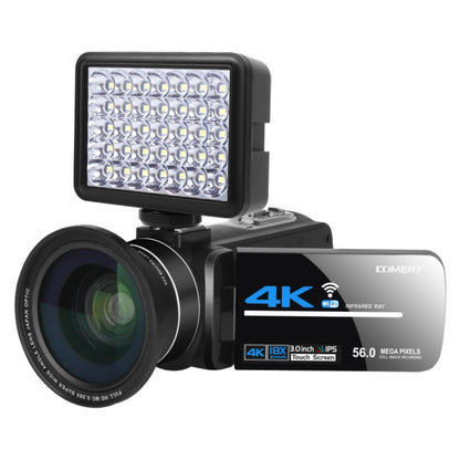 KOMERY  AF2 5600PX 18X Zoom 4K Digital Video Camera With Fill Light + Wide Angle Lens - Consumer Electronics by buy2fix | Online Shopping UK | buy2fix