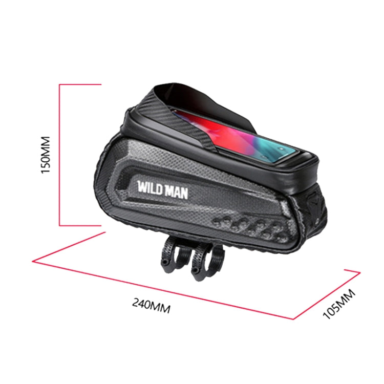 WILD MAN E10S 1L Mountain Bike Phone Touch Screen Hard Shell Tube Bag with Earphone Hole(Black) - Bicycle Bags by WILD MAN | Online Shopping UK | buy2fix