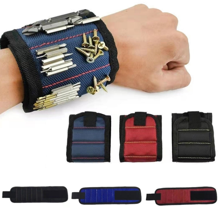 Electric Woodworking Multifunctional Powerful Magnetic Wrist Strap, Style: Three Rows Black - Others by buy2fix | Online Shopping UK | buy2fix