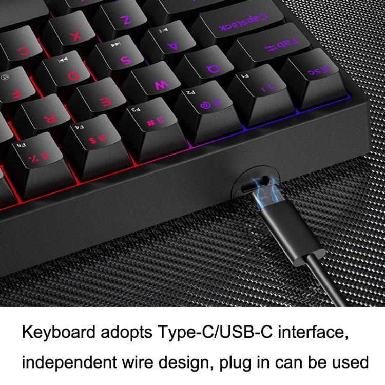 LEAVEN K620 61 Keys Hot Plug-in Glowing Game Wired Mechanical Keyboard, Cable Length: 1.8m, Color: White Black Green Shaft - Wired Keyboard by LEAVEN | Online Shopping UK | buy2fix