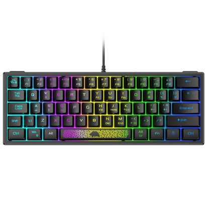 ZIYOULANG K61 62 Keys Game RGB Lighting Notebook Wired Keyboard, Cable Length: 1.5m(Black) - Wired Keyboard by ZIYOULANG | Online Shopping UK | buy2fix