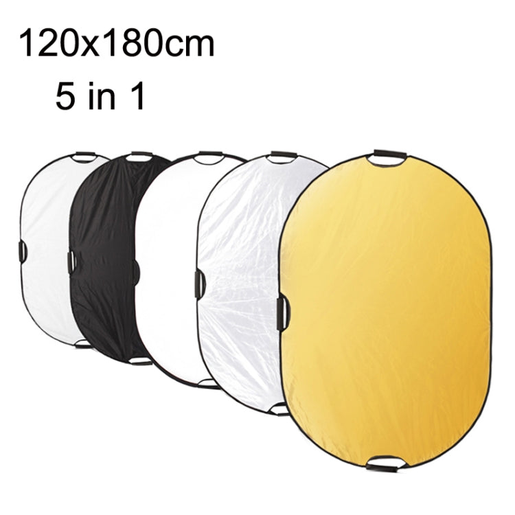 Selens  5 In 1 (Gold / Silver  / White / Black / Soft Light) Folding Reflector Board, Size: 120x180cm -  by Selens | Online Shopping UK | buy2fix