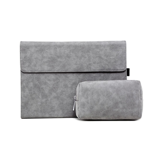 For Microsoft Surface Pro 8 Tablet Protective Case Holder(South African Sheepskin Gray Case + Power Supply Bag) - Others by buy2fix | Online Shopping UK | buy2fix