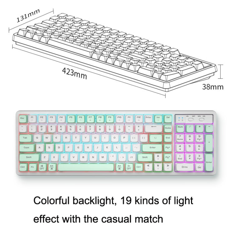 LANGTU GK102 102 Keys Hot Plugs Mechanical Wired Keyboard. Cable Length: 1.63m, Style: RGB Version Gold Shaft (Beige Knight) - Wired Keyboard by LANGTU | Online Shopping UK | buy2fix