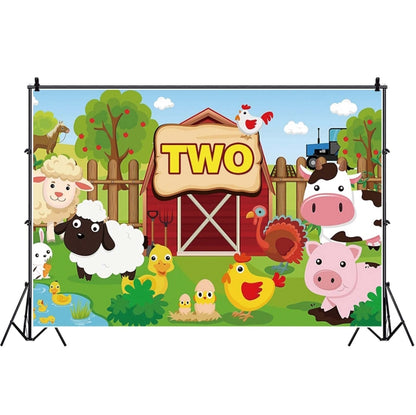 1.5m x 1m Cartoon Farm Animals Photography Backdrop Birthday Party Background Decoration(MSC01646) - Camera Accessories by buy2fix | Online Shopping UK | buy2fix