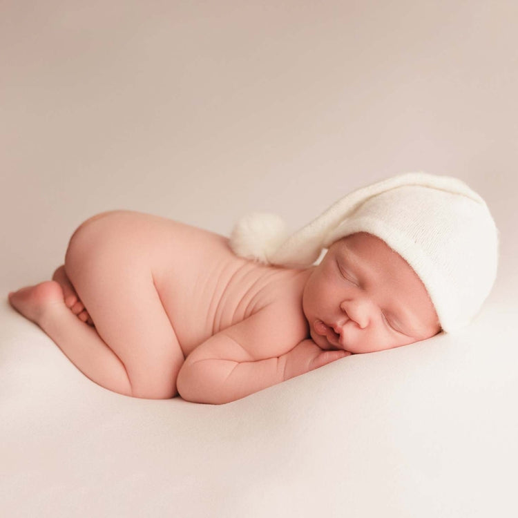 Newborn Photography Clothing Baby Photography Fur Ball Knitted Long Tail Hat(White) - Camera Accessories by buy2fix | Online Shopping UK | buy2fix