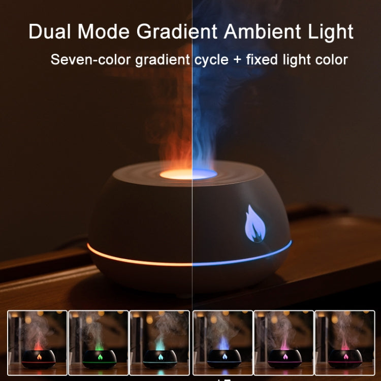 DQ707 130ml Simulation Flame Aromatherapy Machine Seven-color Ambient Light Humidifier With EU Plug Black - Home & Garden by buy2fix | Online Shopping UK | buy2fix