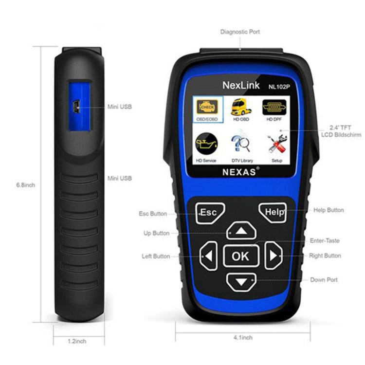 NexLink NL102P Diesel Mechanical Heavy Truck Car 2 In 1 Car Scanner OBD2 Detection - Code Readers & Scan Tools by NexLink | Online Shopping UK | buy2fix