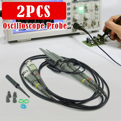 2pcs P6100 Oscilloscope Probe DC-100MHz BNC Connectors Scope Clip Probe - Other Tester Tool by buy2fix | Online Shopping UK | buy2fix