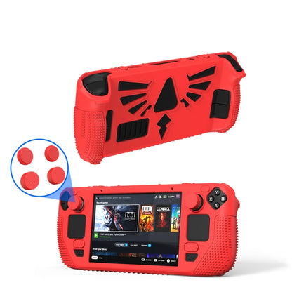 For Steam Deck V V4-1 Pocket Consoles Silicone Non-slip Protective Case with Holder Function(Red) - Cover Case by buy2fix | Online Shopping UK | buy2fix