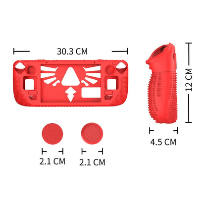 For Steam Deck V V4-1 Pocket Consoles Silicone Non-slip Protective Case with Holder Function(Red) - Cover Case by buy2fix | Online Shopping UK | buy2fix