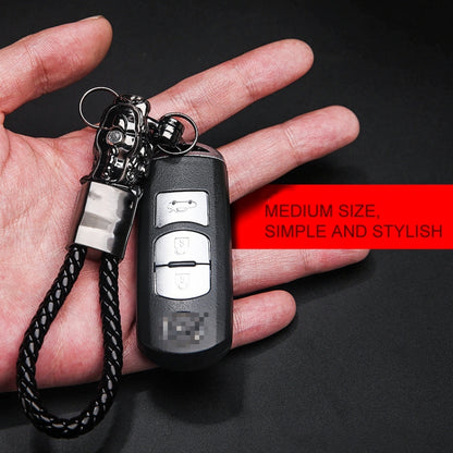 Braided Leather Rope Brave Troops Keychain With LED Light Metal Pendant(Black+Black Rope) - In Car by buy2fix | Online Shopping UK | buy2fix