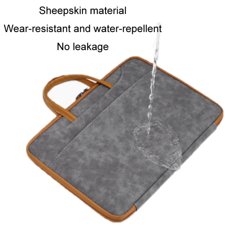 Baona Leather Fully Open Portable Waterproof Computer Bag, Size: 13/13.3 inches(Gray Brown) - 13.3 inch by Baona | Online Shopping UK | buy2fix